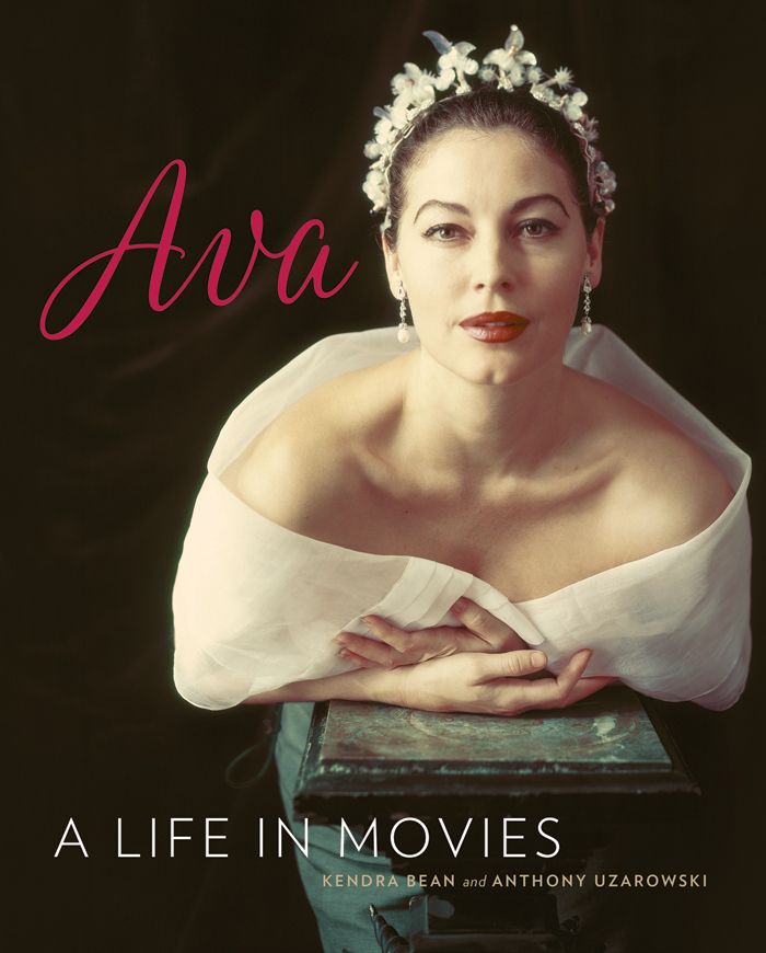Cover of Ava: A Life in Movies, showing Ava Gardner in an off-the-shoulder gown and tiara